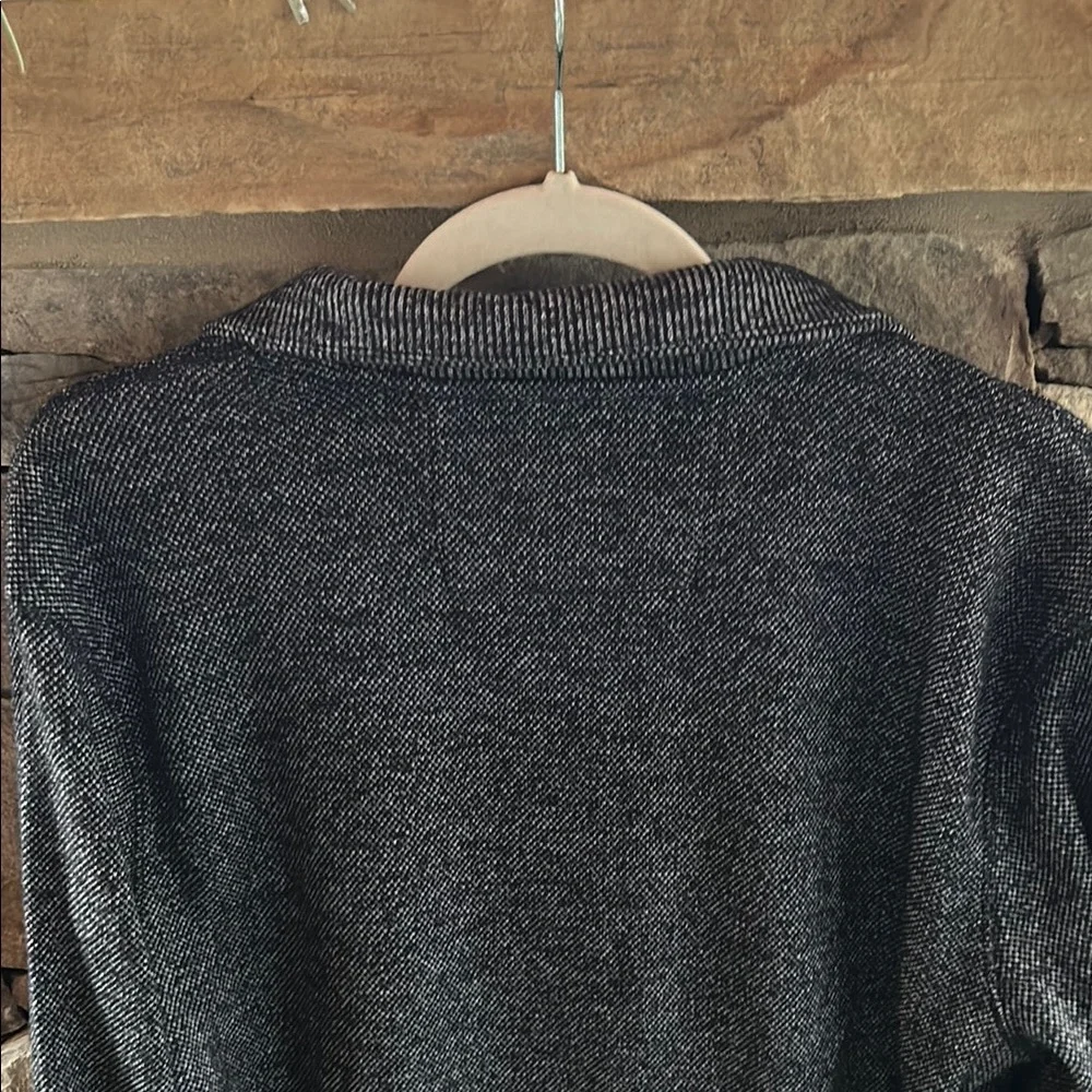 Black and Gray Zip-Up Sweater Size Large with Two Front Slit Pockets; Like New!